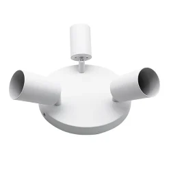 Plafonnier Rond 3 Spots Orientables Alu Blanc pour Ampoule GU10 - SILAMP