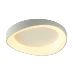 Plafonnier rond blanc épuré LED intégrées dimmable 50 cm - Belina