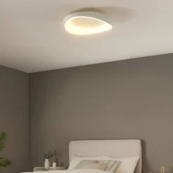 Plafonnier rond blanc épuré LED intégrées dimmable 50 cm - Belina