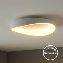 Plafonnier rond blanc épuré LED intégrées dimmable 50 cm - Belina