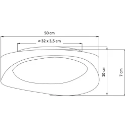 Plafonnier rond blanc épuré LED intégrées dimmable 50 cm - Belina