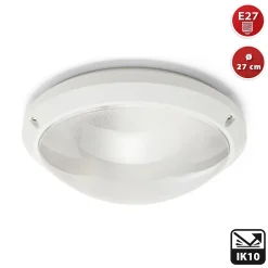 Plafonnier rond 27cm de diam. E27, IP54, IK10