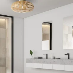 Plafonnier rond Manille en bambou beige E27 ⌀.38 x H.23 cm Lussiol