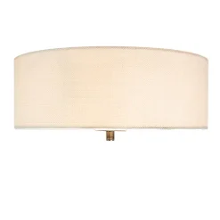 Plafonnier rond rustique blanc/crème 30 cm - Drum Jute