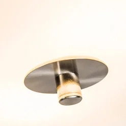 Plafonnier rond rustique blanc/crème 30 cm - Drum Jute