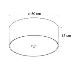 Plafonnier rond rustique beige 50 cm - Drum