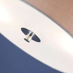 Plafonnier rond rustique beige 30 cm - Drum