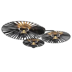Plafonnier rural noir 3 lumières - Leia