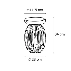 Plafonnier rustique en bambou et blanc - Canna Capsule
