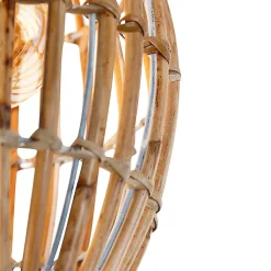 Plafonnier rustique en bambou et blanc - Canna Capsule