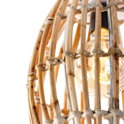 Plafonnier rustique en bambou et blanc - Canna Capsule