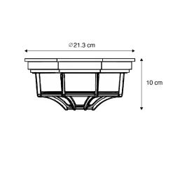 Plafonnier rustique gris foncé 21,3 cm IP44 - Bri