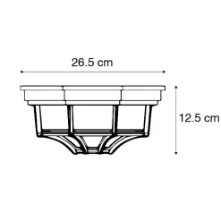 Plafonnier rustique gris foncé 26,5 IP44 - Bri