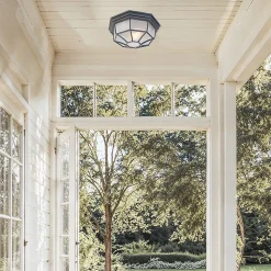 Plafonnier rustique gris foncé 26,5 IP44 - Bri