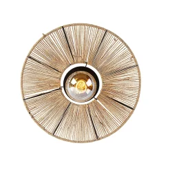 Plafonnier rustique noir avec corde Sacha