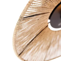 Plafonnier rustique noir avec corde Sacha