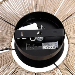 Plafonnier rustique noir avec corde Sacha