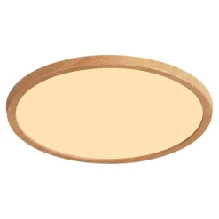 Plafonnier salle de bain effet bois LED integrée Solidaster blanc chaud, neutre Ø.29,4cm IP44 1600lm 14.5W GoodHome