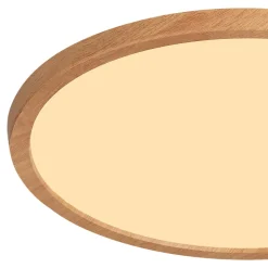 Plafonnier salle de bain effet bois LED integrée Solidaster blanc chaud, neutre Ø.29,4cm IP44 1600lm 14.5W GoodHome