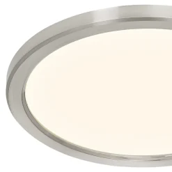 Plafonnier salle de bain gris chromé LED integrée Solidaster blanc chaud, neutre Ø.30cm IP44 1600lm 14.5W GoodHome