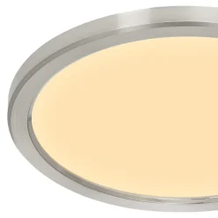 Plafonnier salle de bain gris chromé LED integrée Solidaster blanc chaud, neutre Ø.30cm IP44 1600lm 14.5W GoodHome