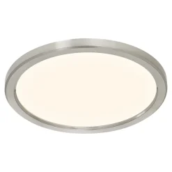 Plafonnier salle de bain gris chromé LED integrée Solidaster blanc chaud, neutre Ø.30cm IP44 1600lm 14.5W GoodHome