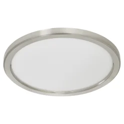 Plafonnier salle de bain gris chromé LED integrée Solidaster blanc chaud, neutre Ø.30cm IP44 1600lm 14.5W GoodHome