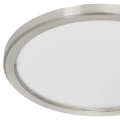Plafonnier salle de bain gris chromé LED integrée Solidaster blanc chaud, neutre Ø.30cm IP44 1600lm 14.5W GoodHome