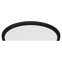 Plafonnier salle de bain noir LED integrée Solidaster blanc chaud, neutre Ø.29,4cm IP44 1600lm 14.5W GoodHome