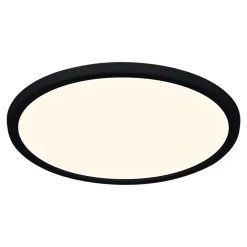 Plafonnier salle de bain noir LED integrée Solidaster blanc chaud, neutre Ø.29,4cm IP44 1600lm 14.5W GoodHome