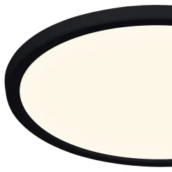 Plafonnier salle de bain noir LED integrée Solidaster blanc chaud, neutre Ø.29,4cm IP44 1600lm 14.5W GoodHome