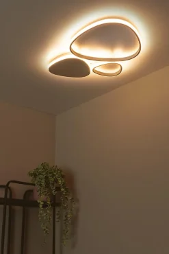 Plafonnier SAMLING en métal avec LED intégré - Taupe - Lucide