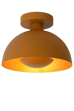 Plafonnier SIEMON en acier avec 1xE27 - Jaune Ocre - Lucide