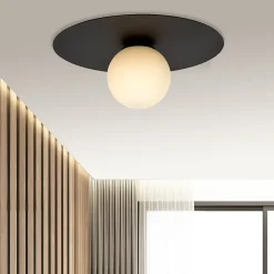 Plafonnier SOLAR 1 BLACK/OPAL, Emibig Lighting, Fabriqué en EU