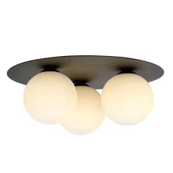 Plafonnier SOLAR 3 BLACK/OPAL, Emibig Lighting, Fabriqué en EU