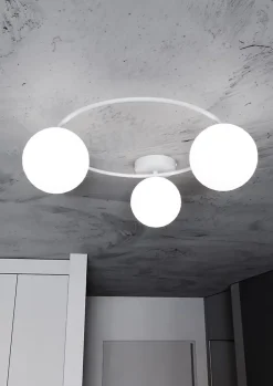 Plafonnier SOPRA 3 WH OPAL, Emibig Lighting, Fabriqué en EU