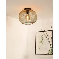 Plafonnier sphère résille métal noir - Lucide - Mesh