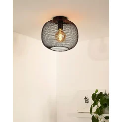 Plafonnier sphère résille métal noir - Lucide - Mesh