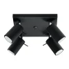 Plafonnier Spot Carré Noir Orientable pour 4 Ampoules GU10 - SILAMP