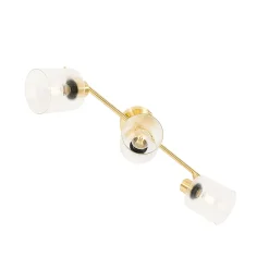 Plafonnier spot doré avec verre 3 lumières orientables - Laura