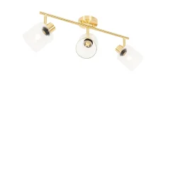 Plafonnier spot doré avec verre 3 lumières orientables - Laura