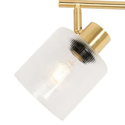 Plafonnier spot doré avec verre 3 lumières orientables - Laura