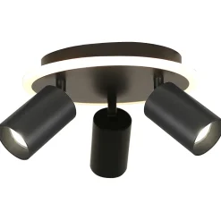 Plafonnier spot orientable rond 3 lumières LED CCT réglable 3000-6000K noir design moderne Parma
