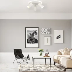 Plafonnier spot orientable rond 3 lumières LED CCT réglable 3000-6000K design moderne Parma