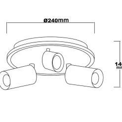 Plafonnier spot orientable rond 3 lumières LED CCT réglable 3000-6000K design moderne Parma