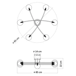 Plafonnier tendance métal noir et verre blanc - Estrela
