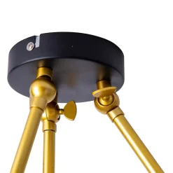 Plafonnier 'TRITON' à 3 lampes en métal noir avec douille E27, éclairage pour le salon, la table à manger ou le bureau