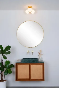 Plafonnier TRUDY en verre avec 3xG9 - Or Mat / Laiton - Lucide