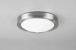 Plafonnier Verre Opale Blanc, Métal Nickel Mat, E27 Max. 60W - TRIO - CONDUS