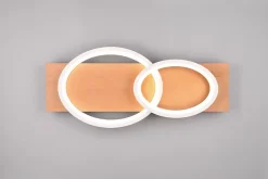 Plafonnier 30W, 3500 Lm, LED SMD, 3000K, Blanc mat, Bois naturel, Réglable - Trio - Barca